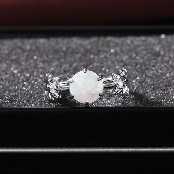 💎Dainty Opal CZ Silver Plated Beautiful Fashion Trendy Ring for Women,UN… - Picture 2 of 6
